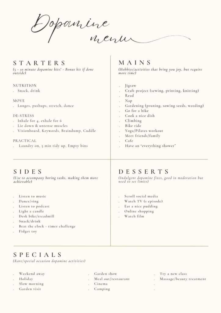 Dopamine Menu